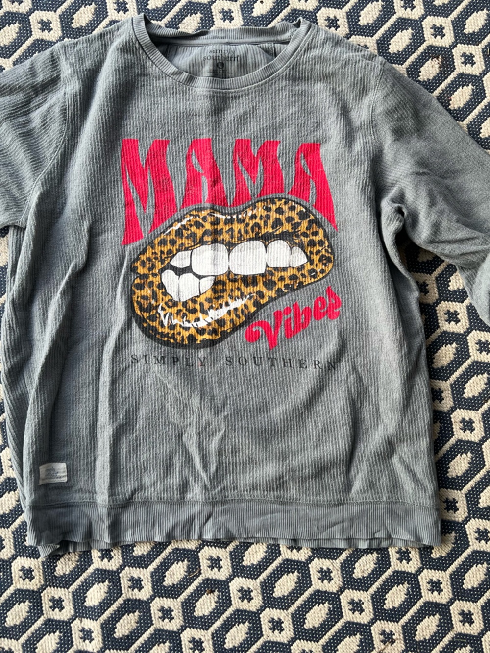 Simply Southern Gray Waffle Thermal Pullover